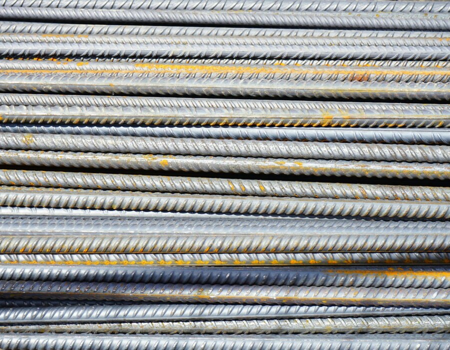 A pile of steel rebar