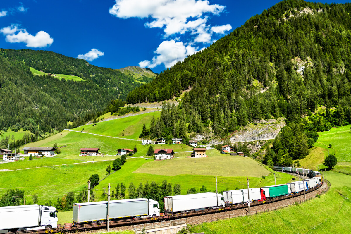 Trucks Crossing The Alps By Rai At The Brenner Pass