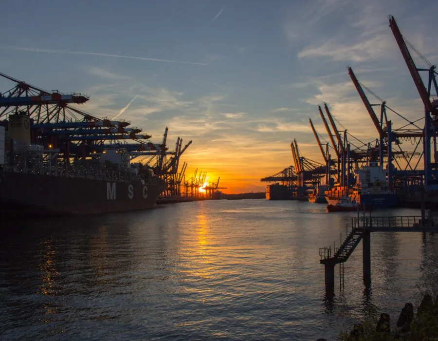 A sea freight port
